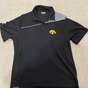 Iowa Hawkeyes Ping Golf Polo Shirt Gray White Geometric Gold Logo Mens 2XL